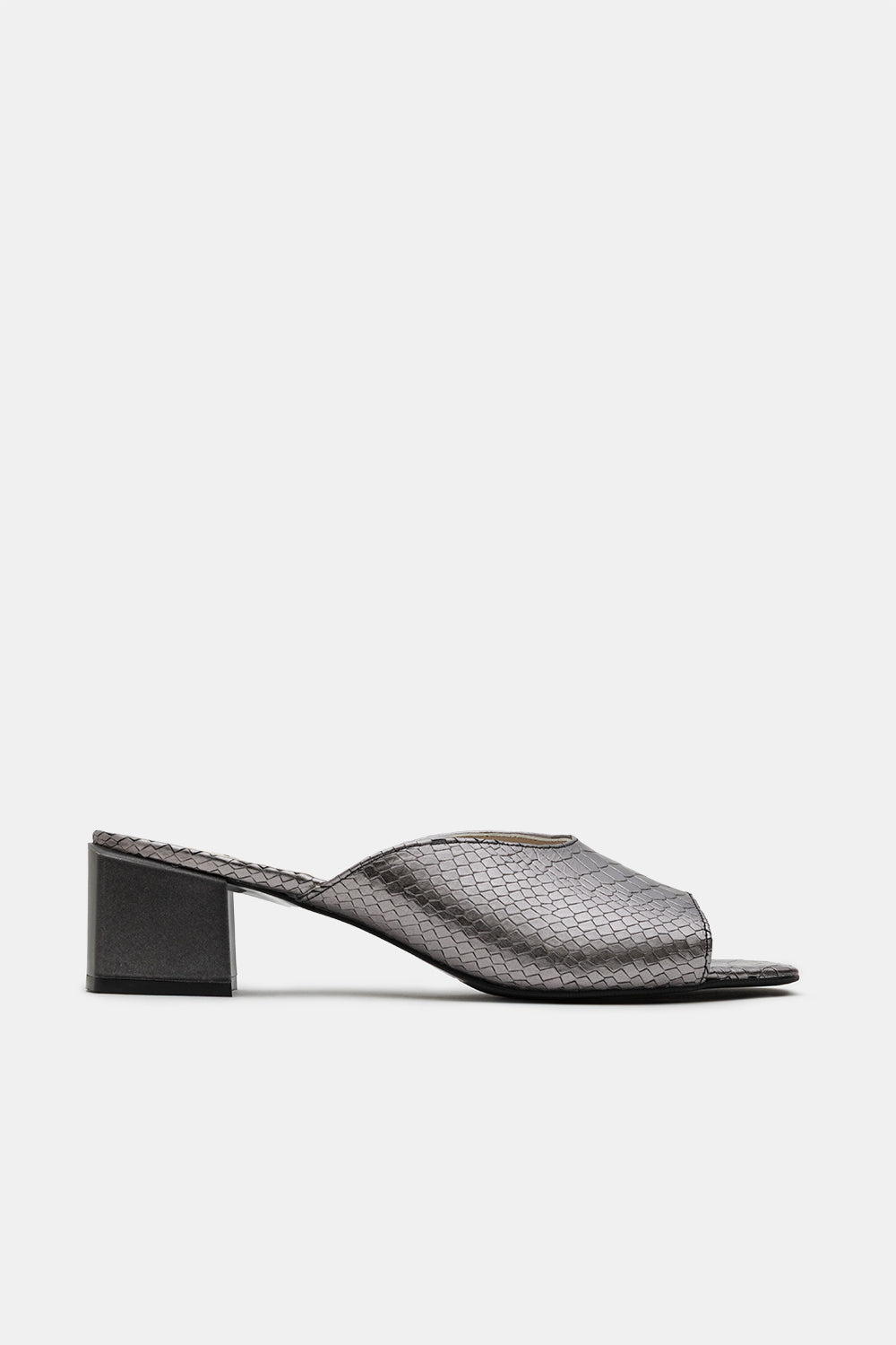 Metallic Leather Novae Mid-Heeled Slippers