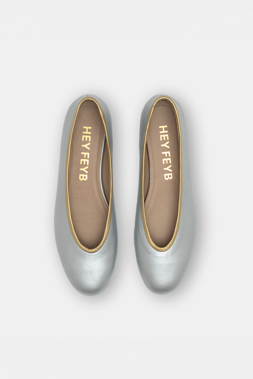 Silver Lambskin Vevi Minimal Ballerinas