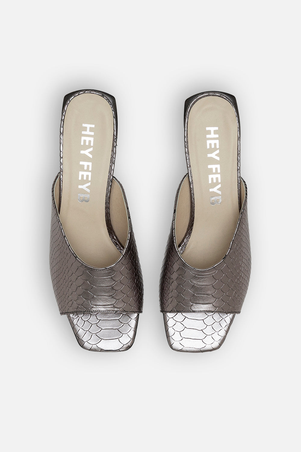 Metallic Leather Novae Mid-Heeled Slippers