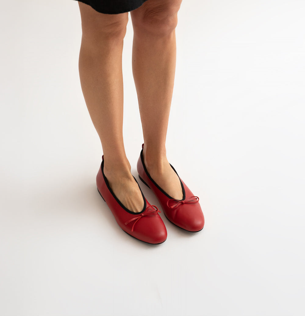 Red Lambskin Melin Ballerina