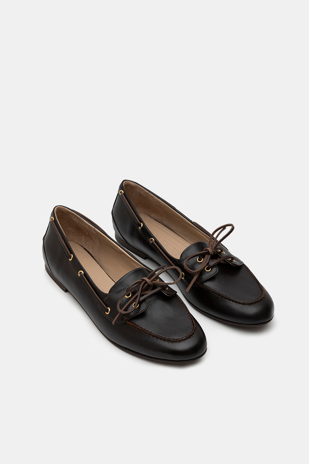 Bitter Brown Leather Navia Loafers