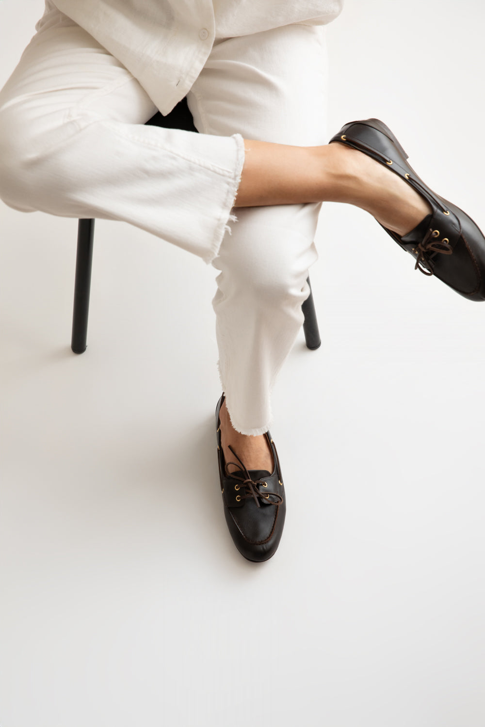 Bitter Brown Leather Navia Loafers
