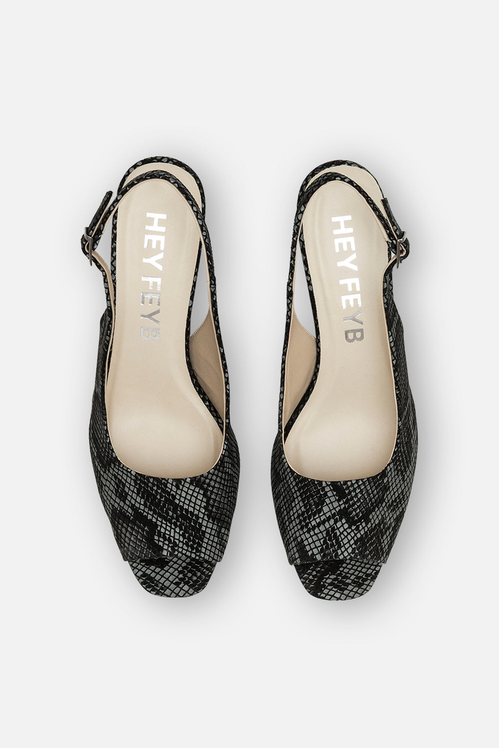 Snake Print Leather Notte Slingback Heeled Sandals