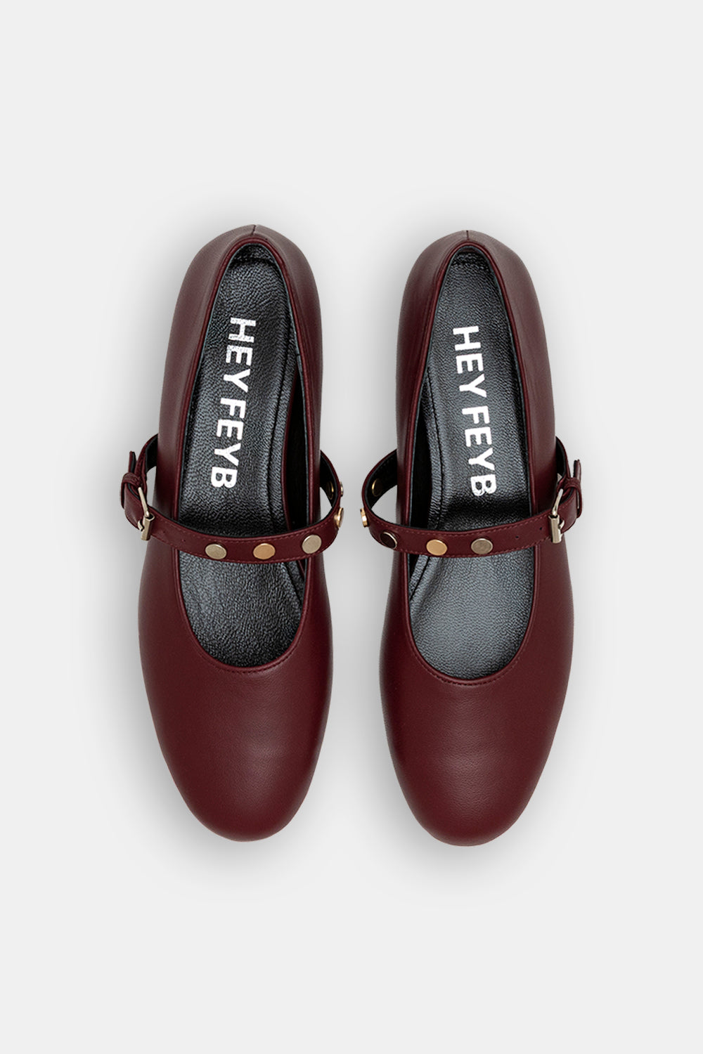 Burgundy Lambskin Relina Strappy Ballerinas