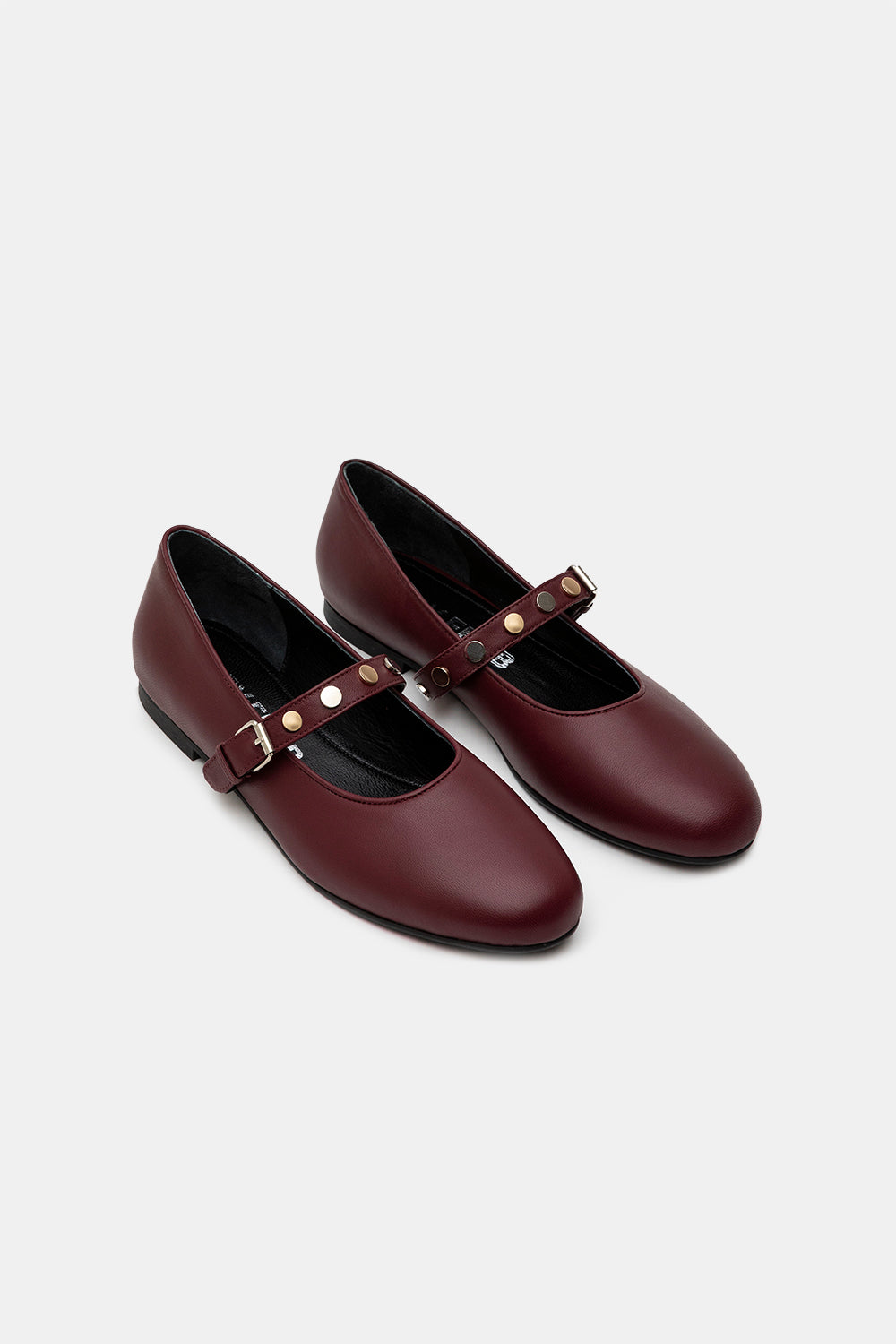 Burgundy Lambskin Relina Strappy Ballerinas