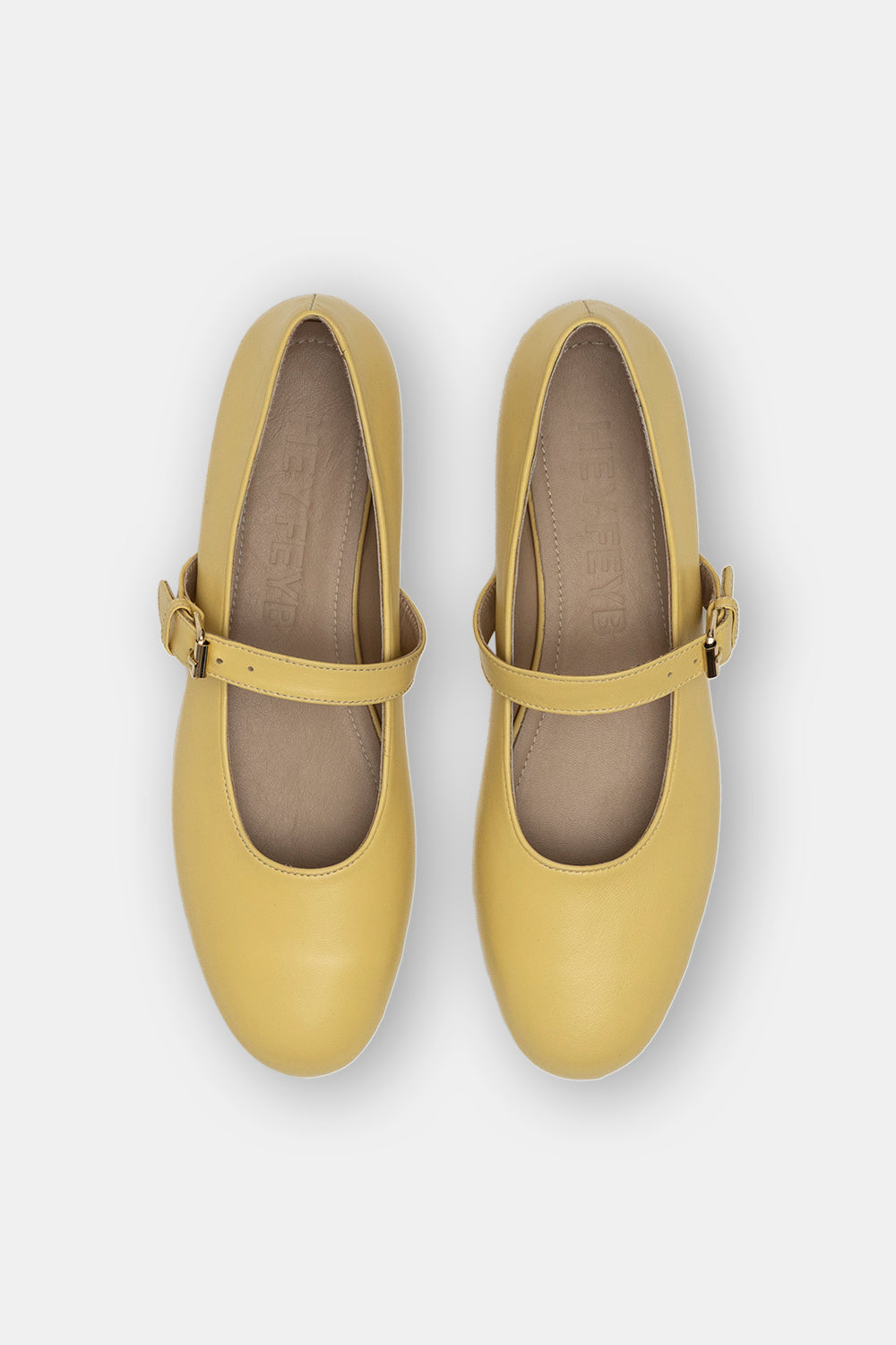 Pastel Yellow Leather Soelle Mary Jane