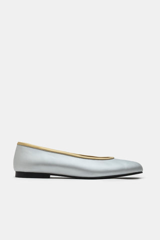 Silver Lambskin Vevi Minimal Ballerinas